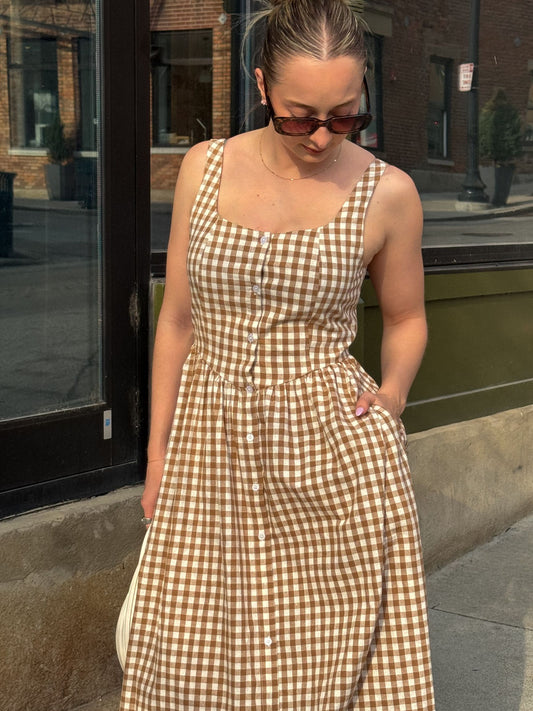 Gingham Button Down Dress