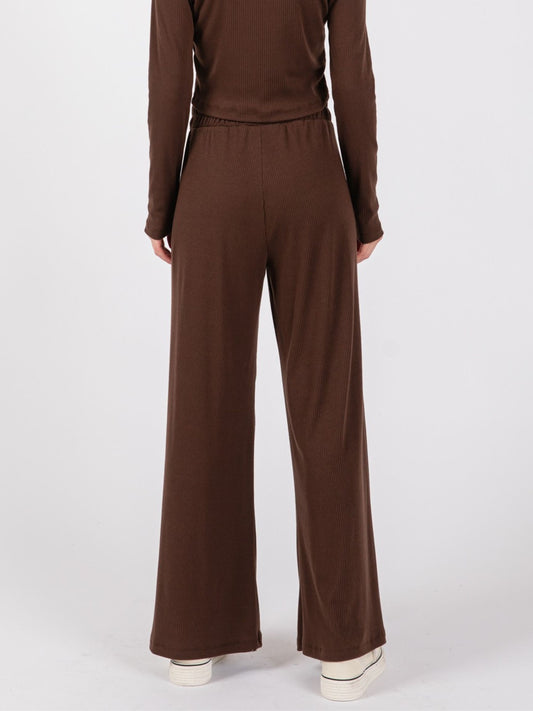 Genevieve Ribbed Wide-Leg Pant