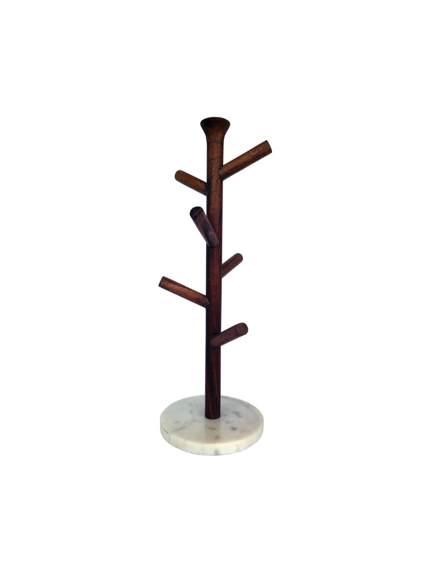 Mango Wood & Marble Mug Rack - Pick Up Only