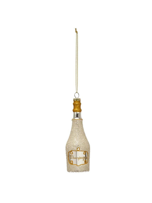 Glass Champagne Bottle Ornament