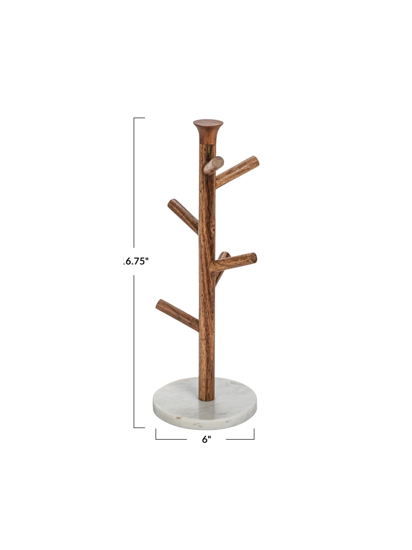 Mango Wood & Marble Mug Rack - Pick Up Only