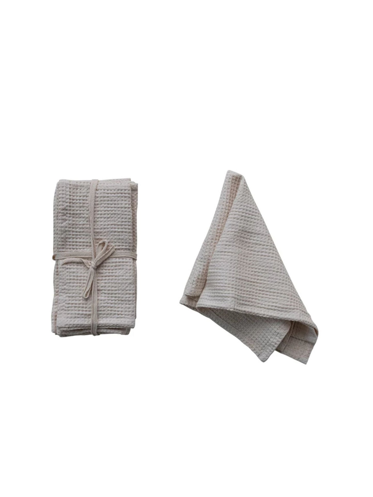 Cream Woven Linen & Cotton Waffle Napkins