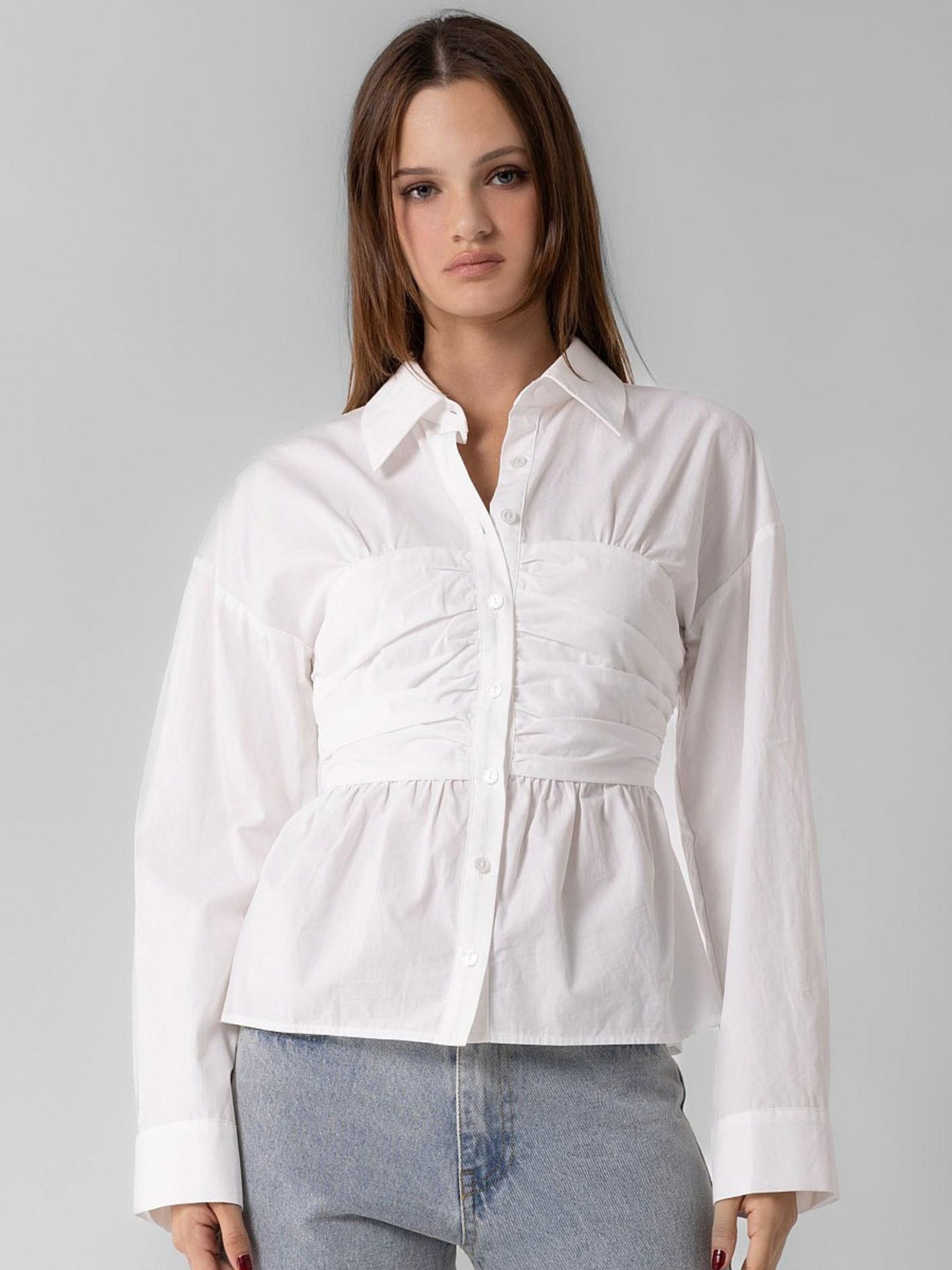 Ariabella Corset Button Down Shirt