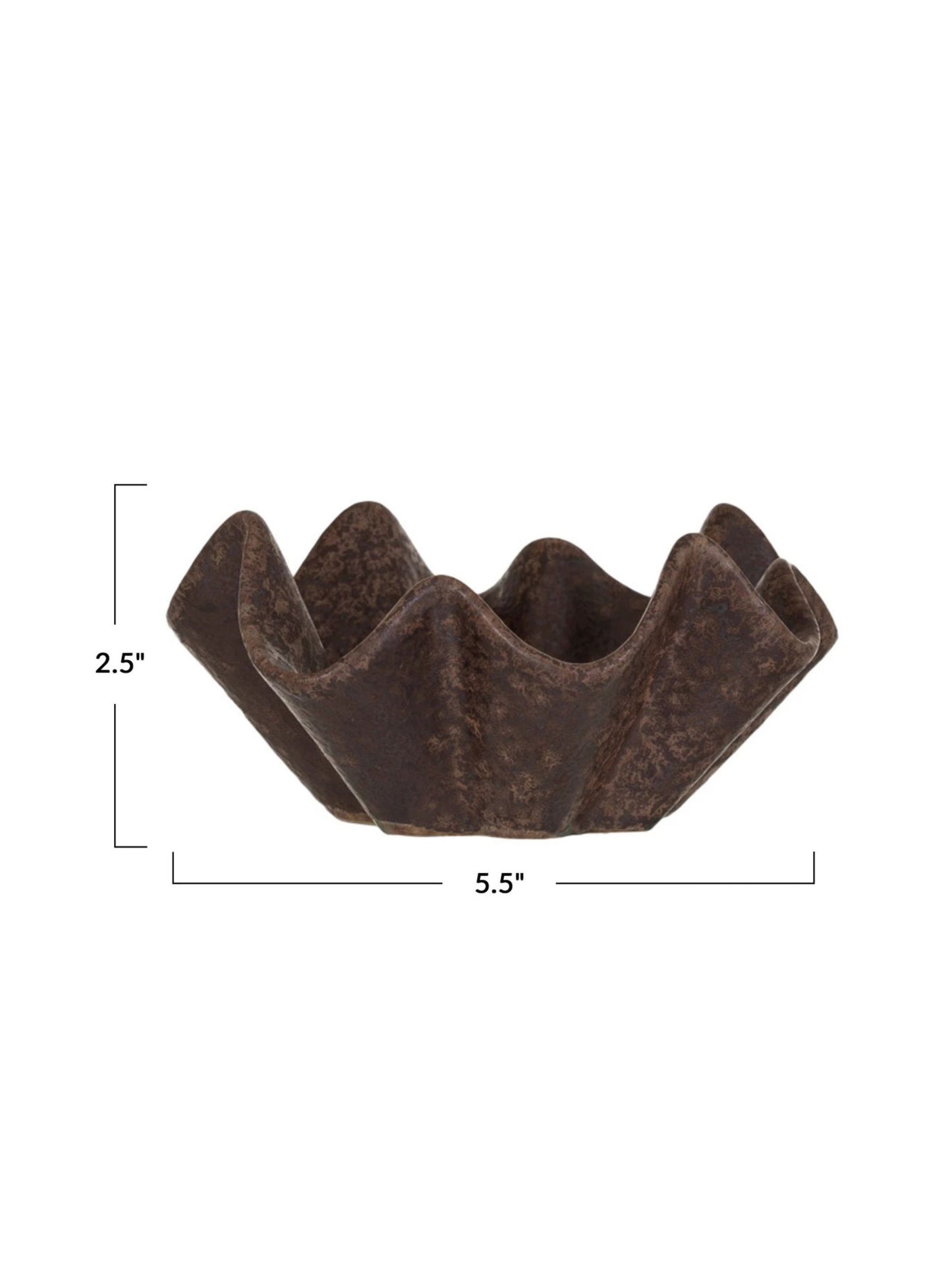 Brown Stoneware Pleated Dish