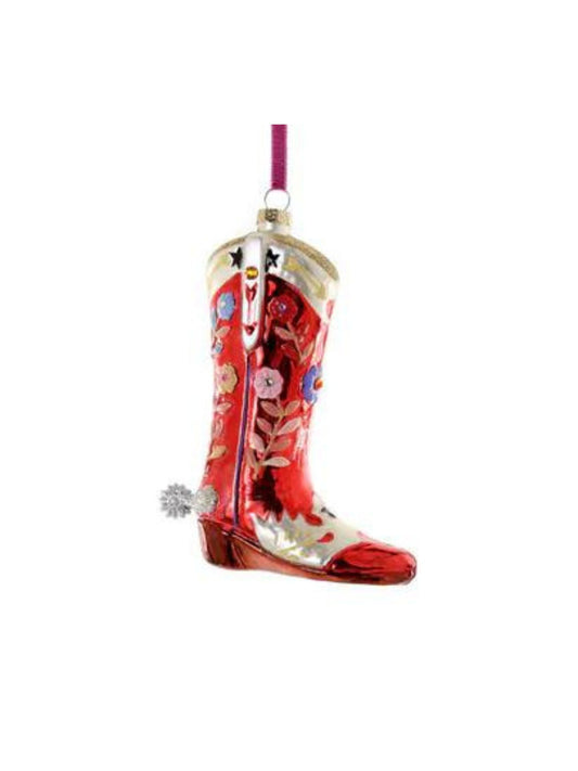 Red Rhinestone Cowboy Boot Ornament