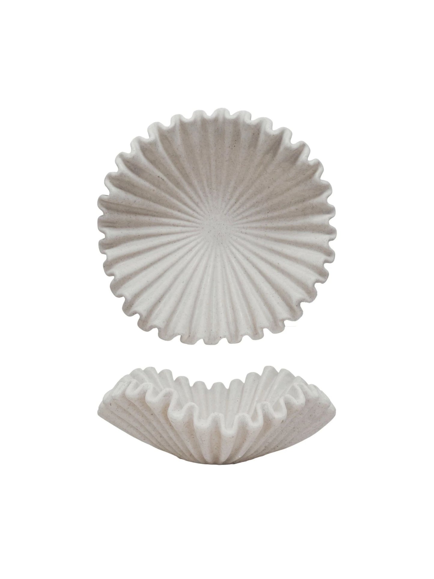 Decorative Resin Ruffled Bowl - Pick Up Only