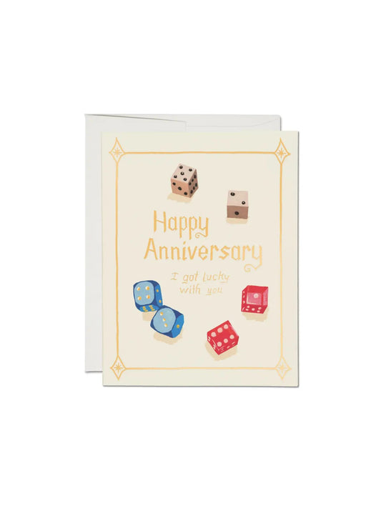 Lucky Dice Anniversary Greeting Card