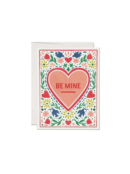 Folk Heart Valentine Greeting Card