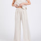 Oatmeal Linen Smocked Pants