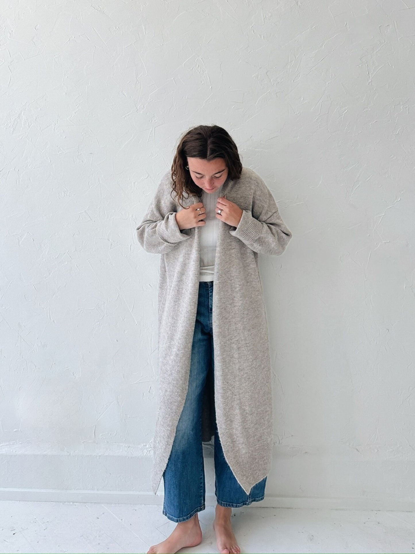 Heather Grey Long Cardigan