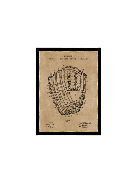 Vintage Baseball Mit Map Framed Picture