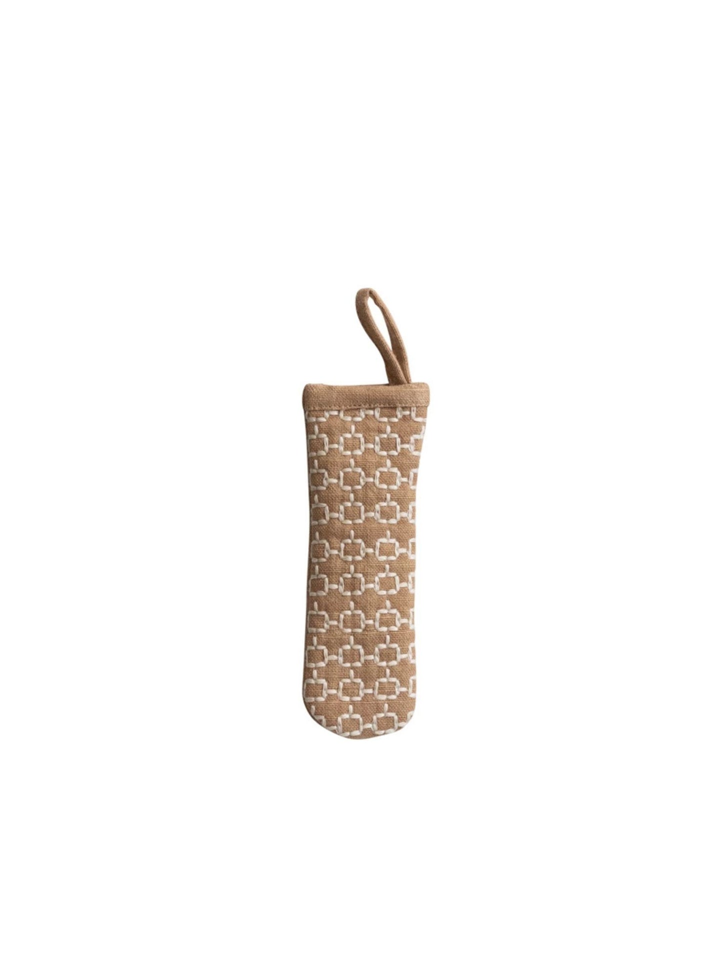 Cotton Pot Handle Cover with Embroidered Pattern