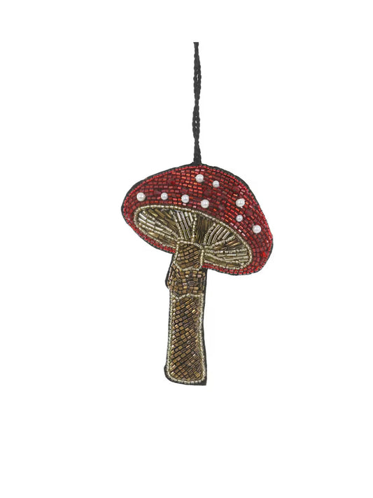 Tinsel Mushroom Ornament