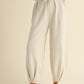 Pleated Bottom Knit Pants - White