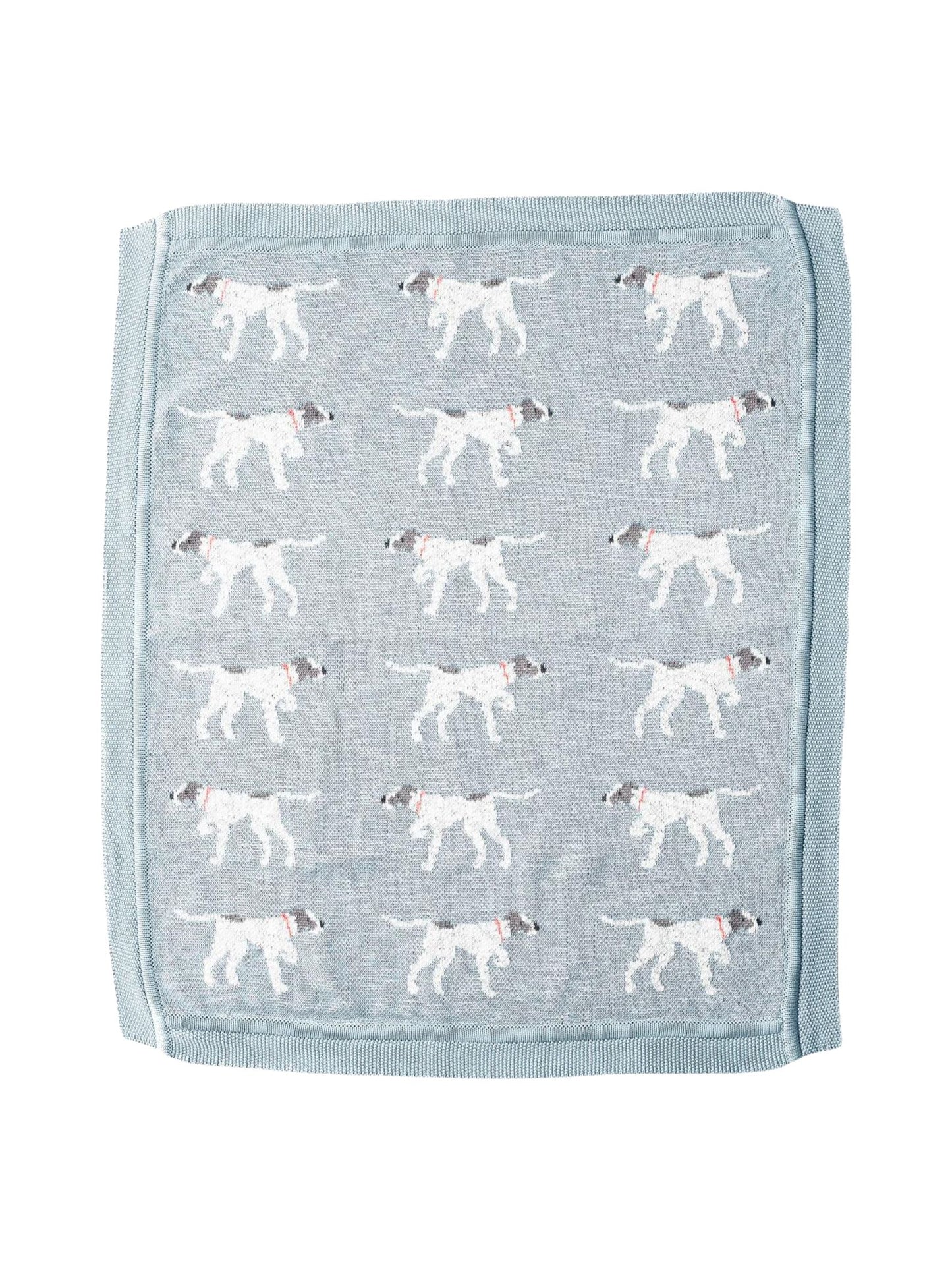 Cotton Knit Baby Blanket With Dog