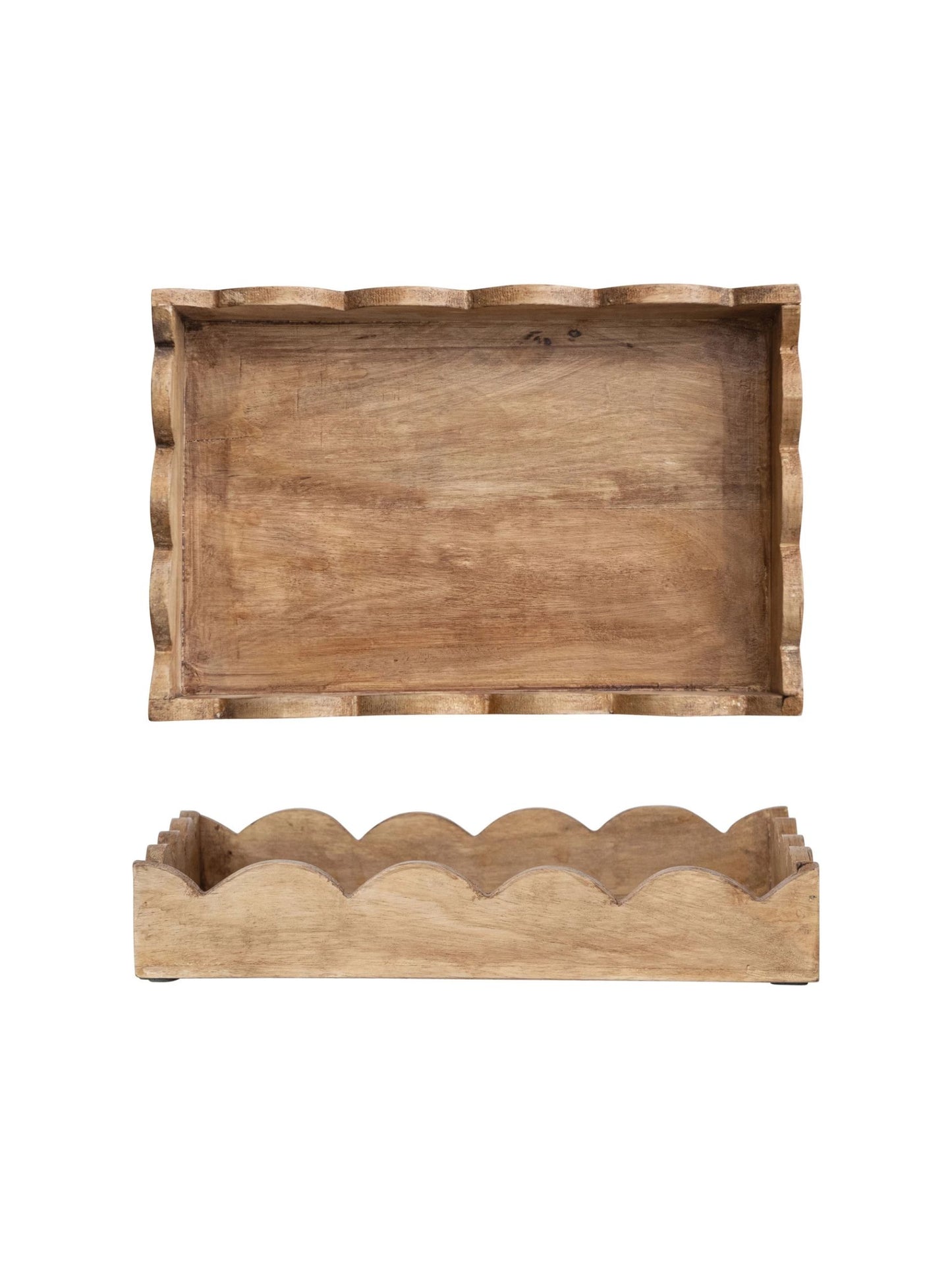 Sally Mango Wood Scalloped Tray