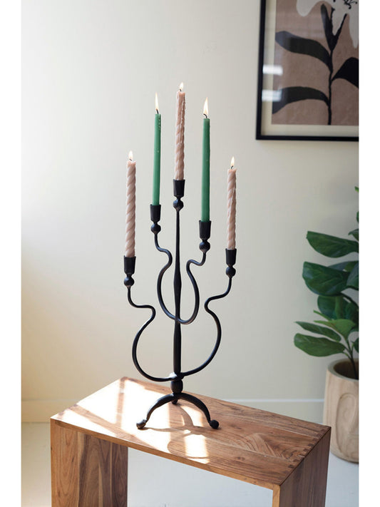 Forged Iron Five Taper Candelabra (PICK UP ONLY)