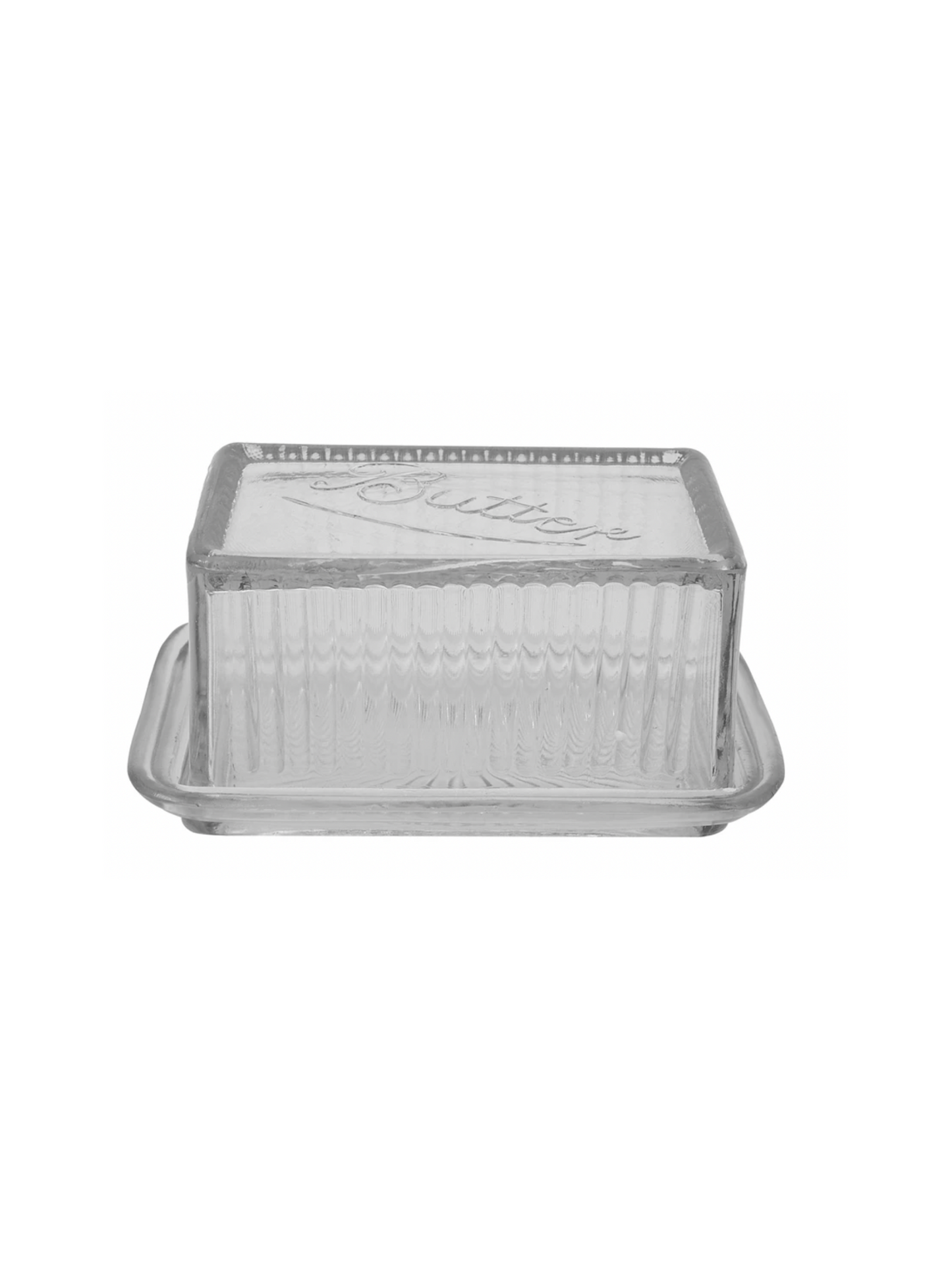 Pressed Glass Butter Dish